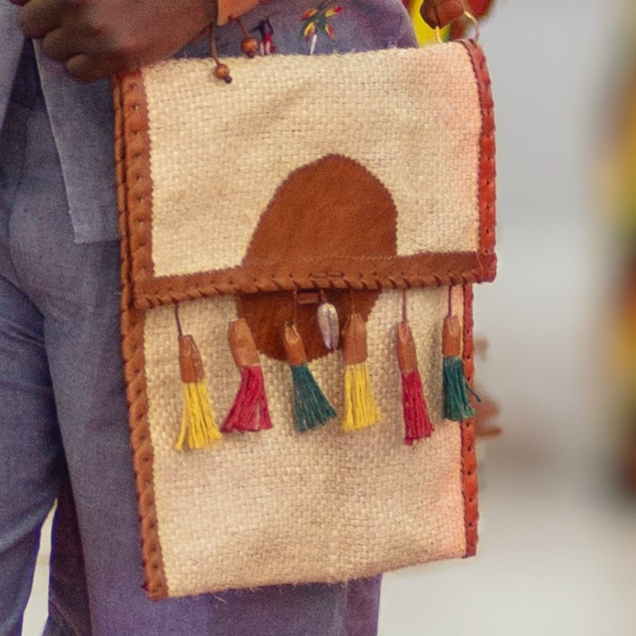 Tassel Burlap Bag - Fabaley Fashion