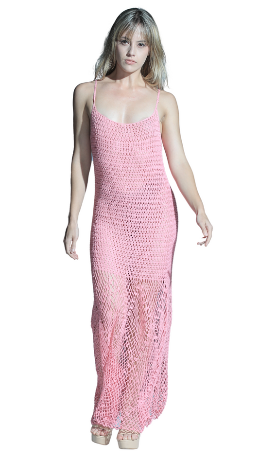 Blush Crochet Maxi Dress